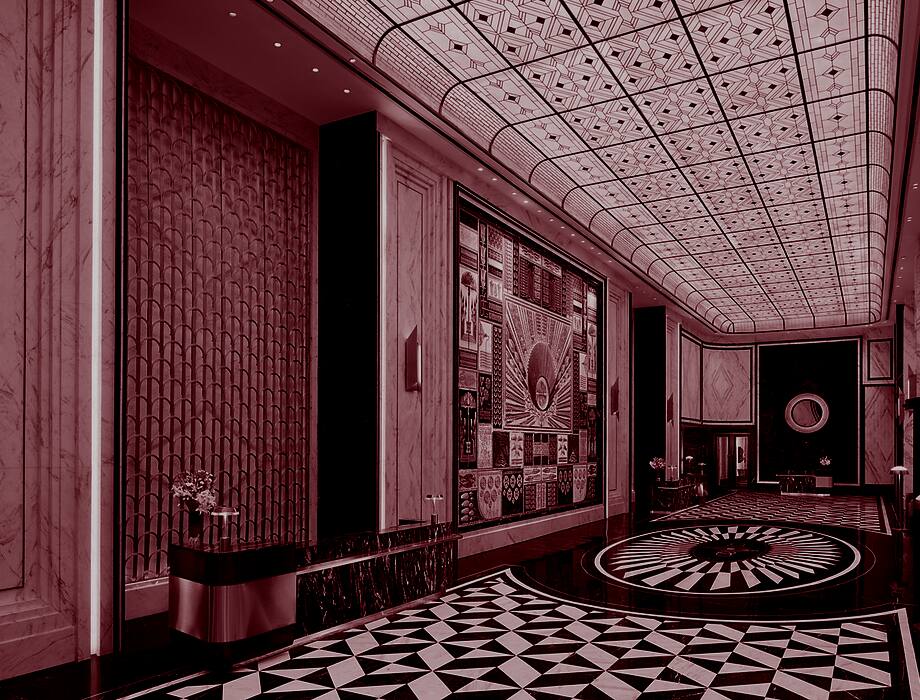 The art deco hall at Fairmont Mumbai